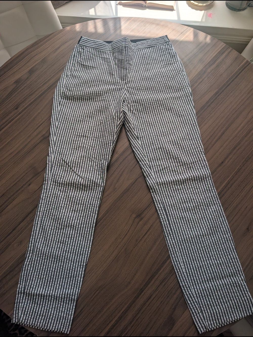 Zara Black and White Striped Pants